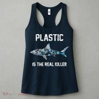 Funny Shark Plastic Is The Real Killer Women's Tank Top thumb 3