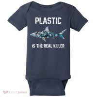 Funny Shark Plastic Is The Real Killer Baby Bodysuit thumb 0