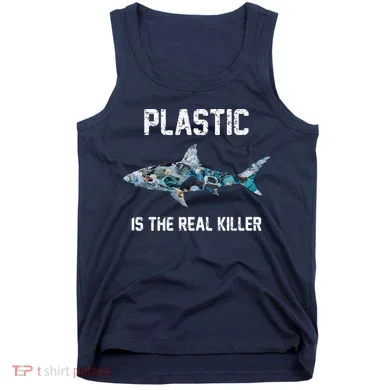 Funny Shark Plastic Is The Real Killer Tank Top