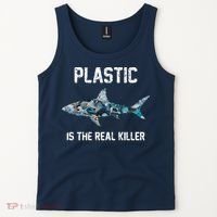 Funny Shark Plastic Is The Real Killer Tank Top thumb 2