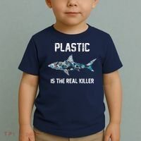 Funny Shark Plastic Is The Real Killer Toddler T-Shirt thumb 2