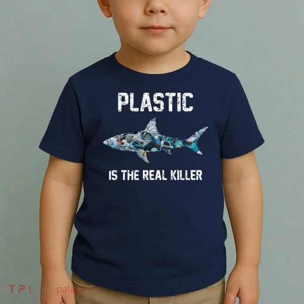 Funny Shark Plastic Is The Real Killer Toddler T-Shirt