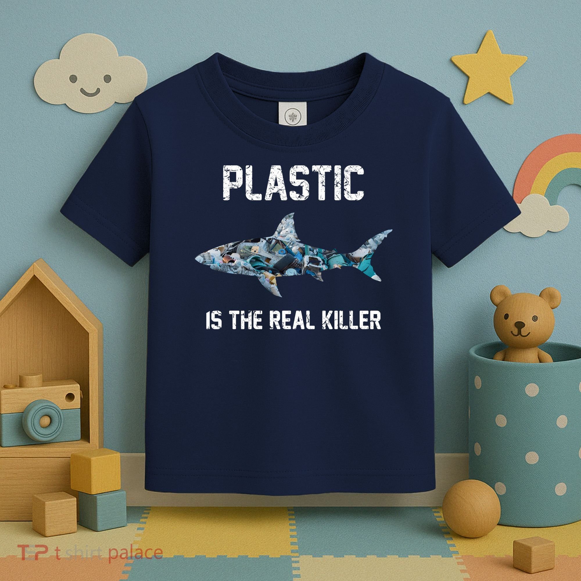 Funny Shark Plastic Is The Real Killer Toddler T-Shirt