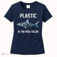 Funny Shark Plastic Is The Real Killer Women's T-Shirt thumb 0