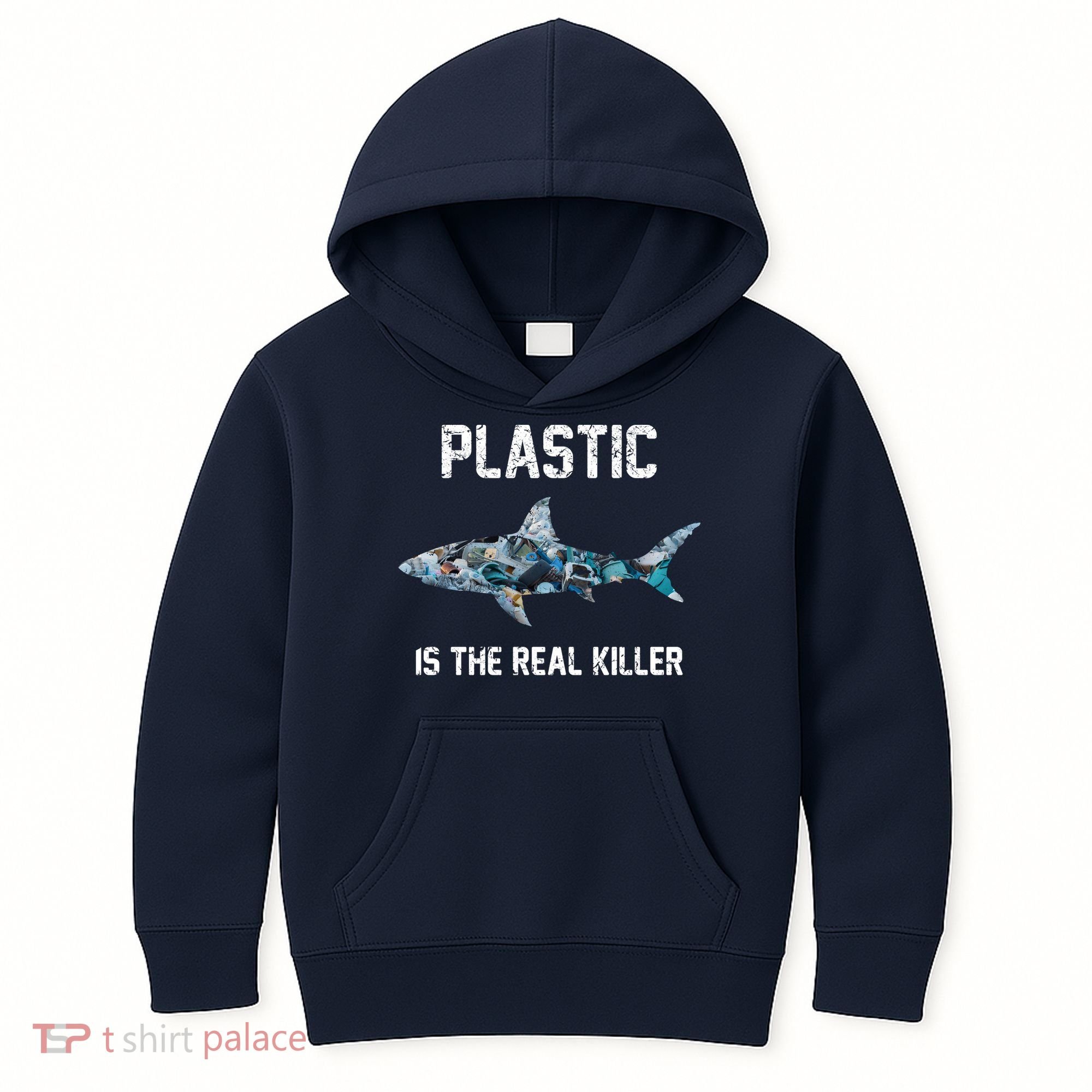 Funny Shark Plastic Is The Real Killer Kids Hoodie