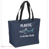 Funny Shark Plastic Is The Real Killer Tote Bag thumb 2