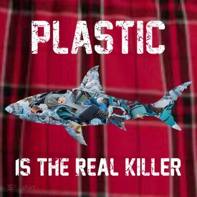 Funny Shark Plastic Is The Real Killer Men's Flannel Plaid Pajama Pants