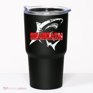 Funny Sharkasm Shark Fan Tumbler