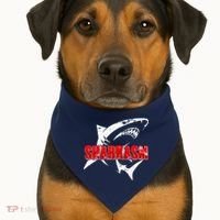 Funny Sharkasm Shark Fan USA-Made Doggie Bandana thumb 1