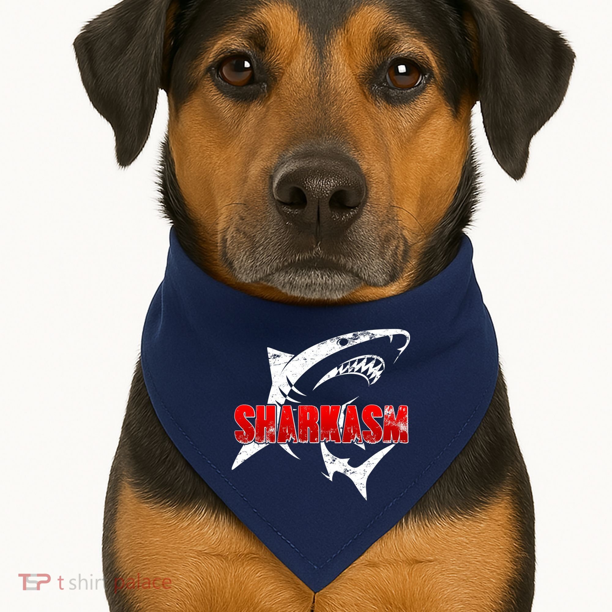 Funny Sharkasm Shark Fan USA-Made Doggie Bandana
