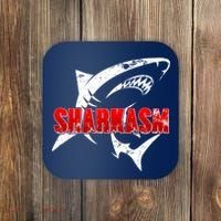 Funny Sharkasm Shark Fan Coaster thumb 0
