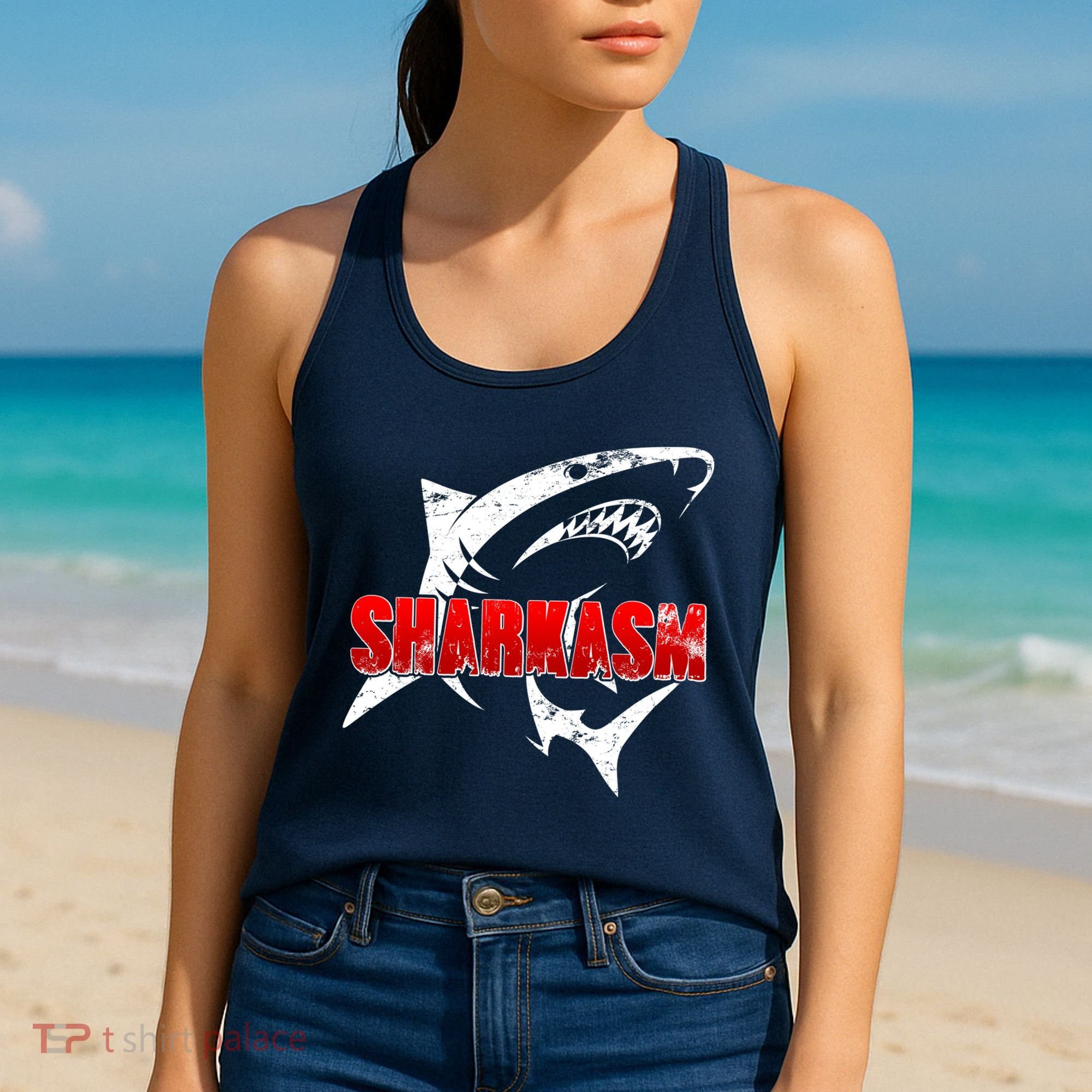 Funny Sharkasm Shark Fan Women's Tank Top