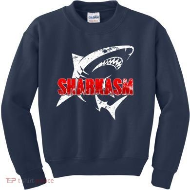 Funny Sharkasm Shark Fan Kids Sweatshirt