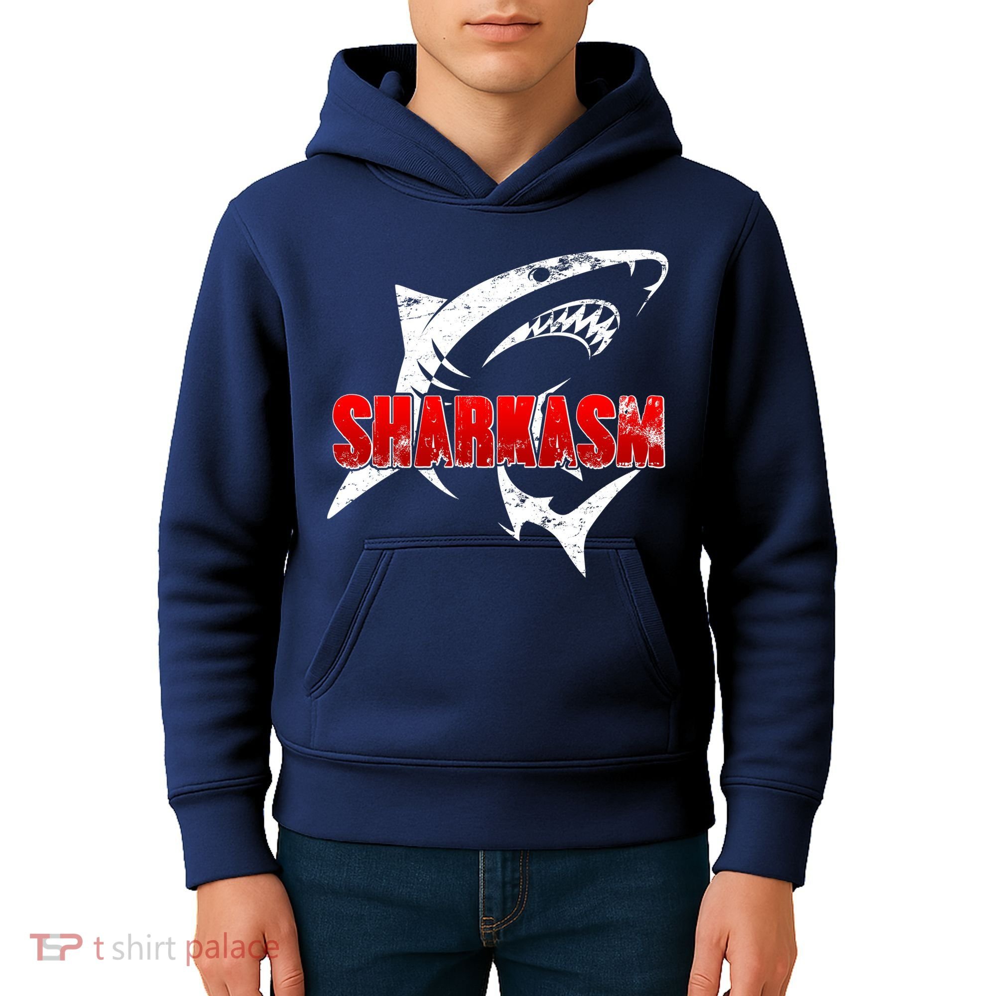 Funny Sharkasm Shark Fan Kids Hoodie