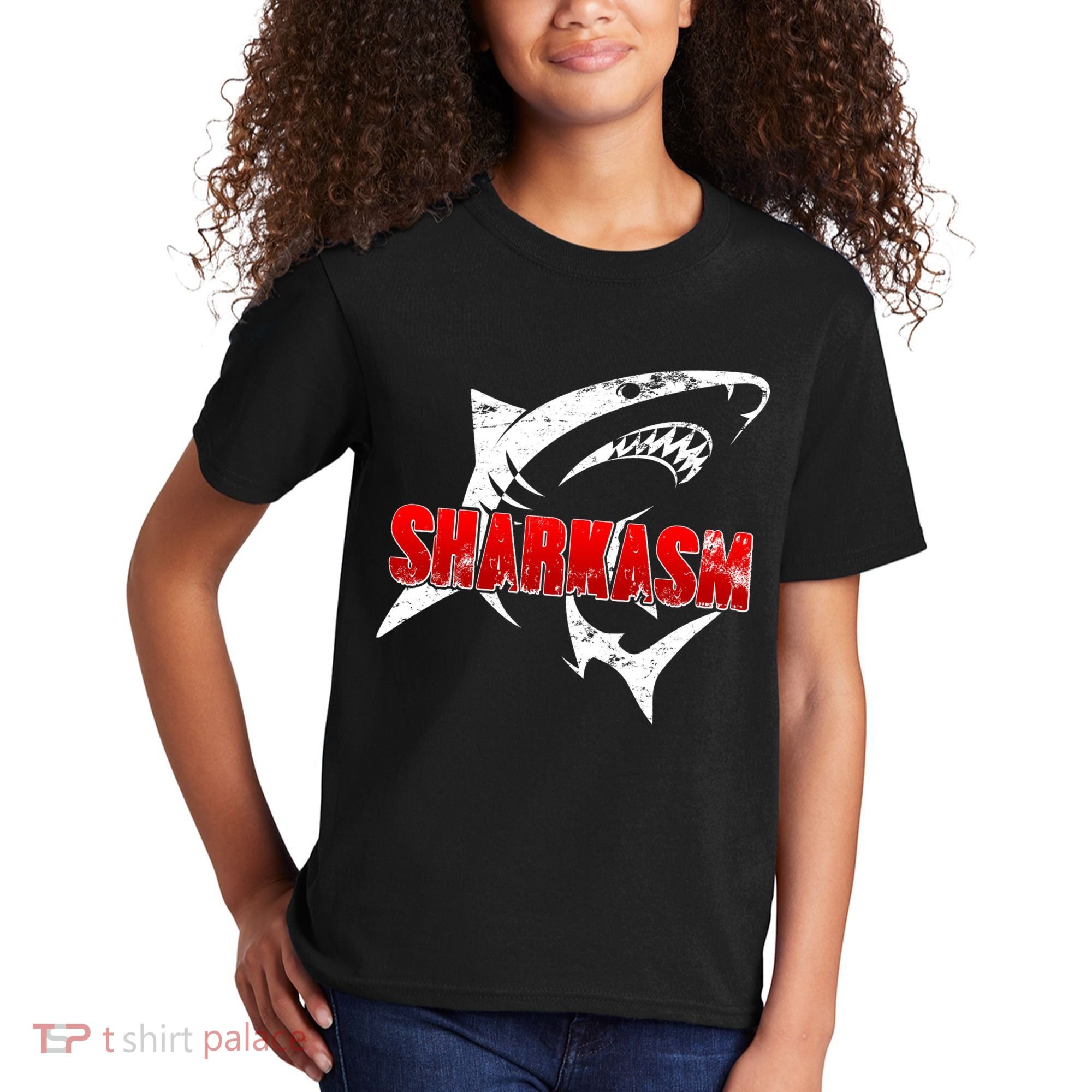 Funny Sharkasm Shark Fan Kids T-Shirt
