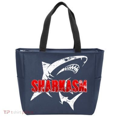 Funny Sharkasm Shark Fan Tote Bag