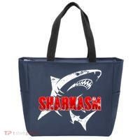Funny Sharkasm Shark Fan Tote Bag thumb 0