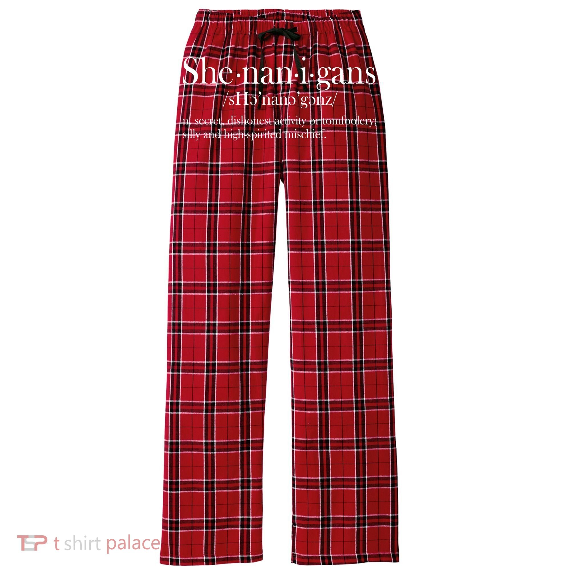 Funny Shenanigans Definition Women's Flannel Plaid Pajama Pants
