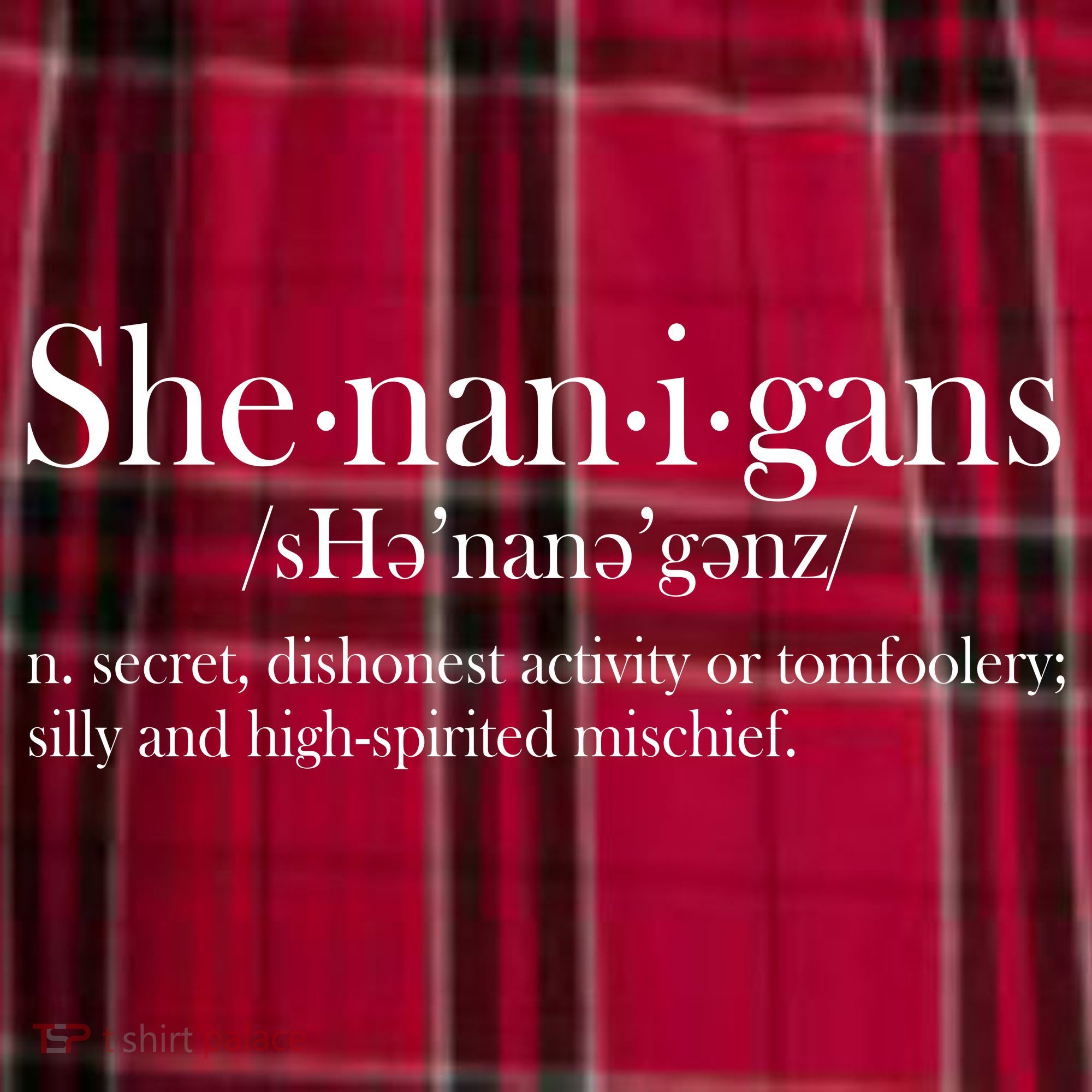 Funny Shenanigans Definition Women's Flannel Plaid Pajama Pants