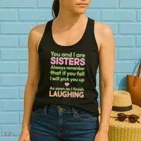 Funny Sisters Laughing Women's Tank Top thumb 2
