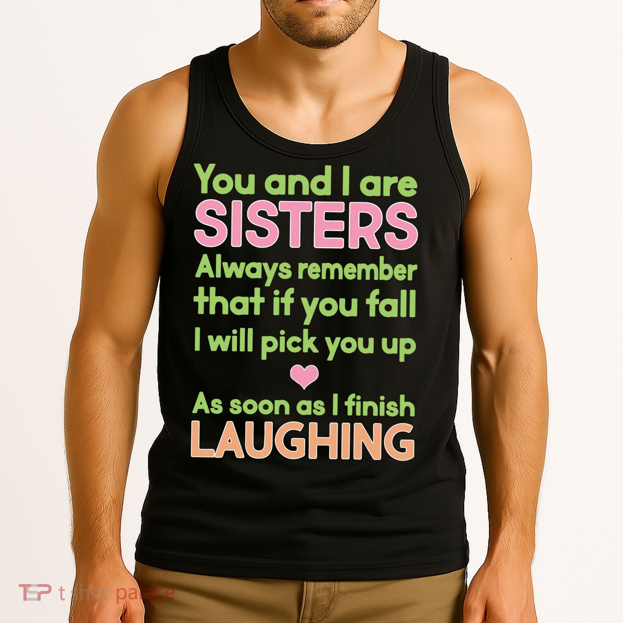 Funny Sisters Laughing Tank Top