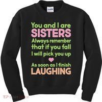 Funny Sisters Laughing Kids Sweatshirt thumb 0