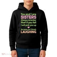 Funny Sisters Laughing Kids Hoodie thumb 4