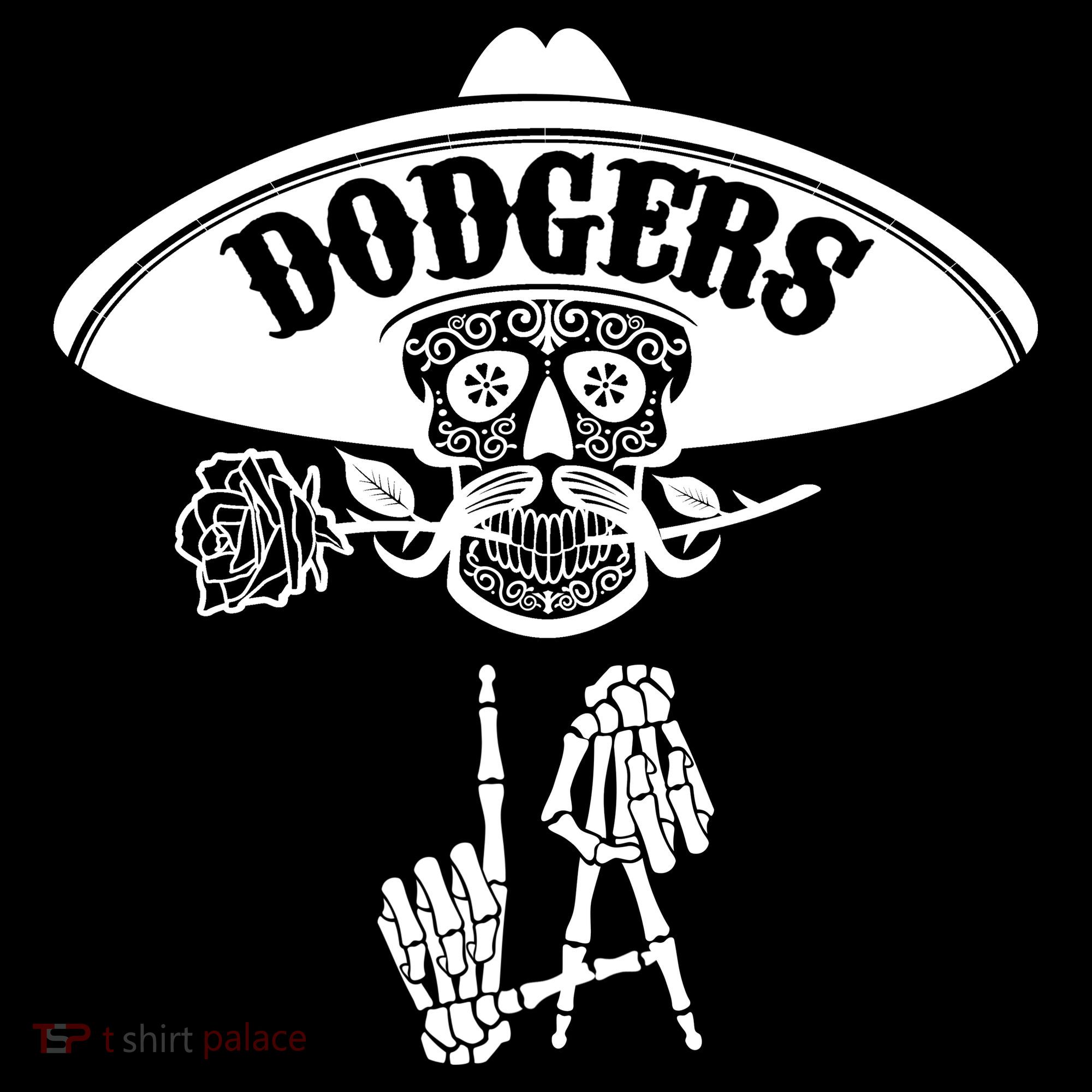 Funny Skull Dodgers Baby Bodysuit