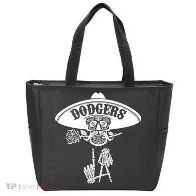 Funny Skull Dodgers Tote Bag