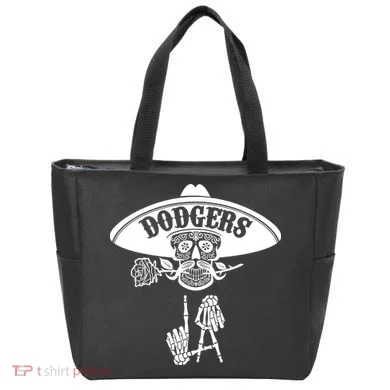 Funny Skull Dodgers Tote Bag