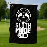 Funny Sloth Mode On Golf Towel thumb 1