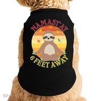 Funny Sloth Namast'ay 6 Feet Away Doggie Tank thumb 0