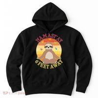 Funny Sloth Namast'ay 6 Feet Away Hoodie thumb 0