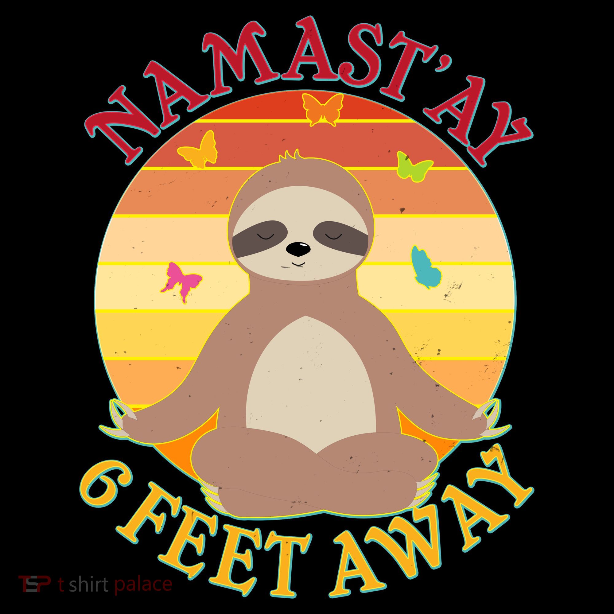 Funny Sloth Namast'ay 6 Feet Away Coffee Mug