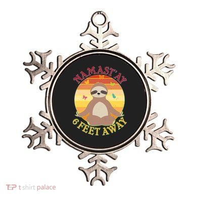 Funny Sloth Namast'ay 6 Feet Away Ornament