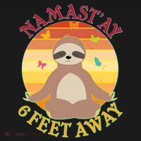 Funny Sloth Namast'ay 6 Feet Away Ornament thumb 1