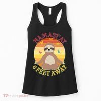 Funny Sloth Namast'ay 6 Feet Away Women's Tank Top thumb 0