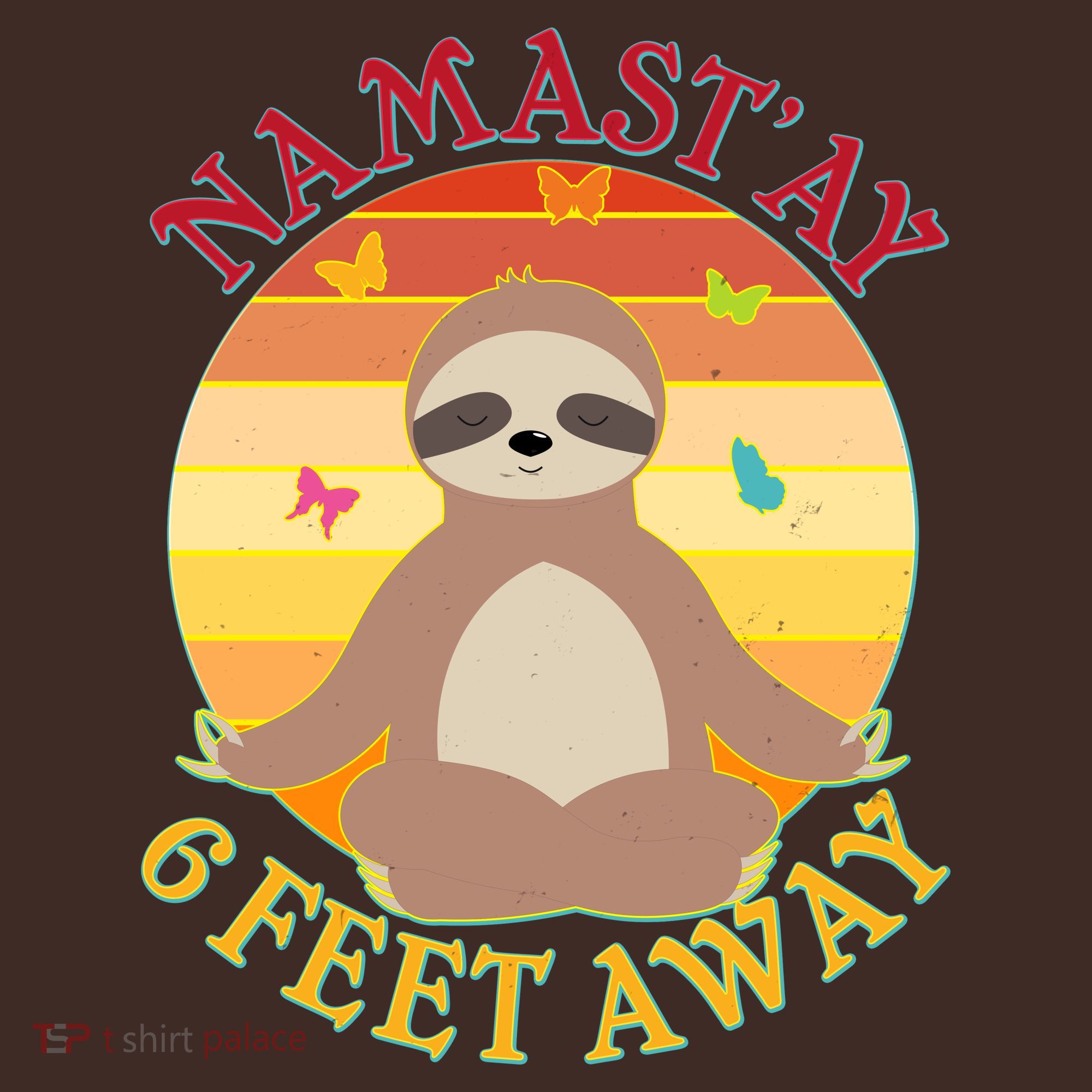 Funny Sloth Namast'ay 6 Feet Away Beanie