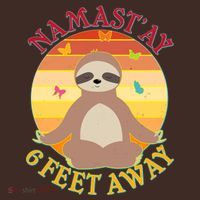 Funny Sloth Namast'ay 6 Feet Away Mousepad thumb 1