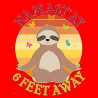 Funny Sloth Namast'ay 6 Feet Away Santa Hat thumb 1