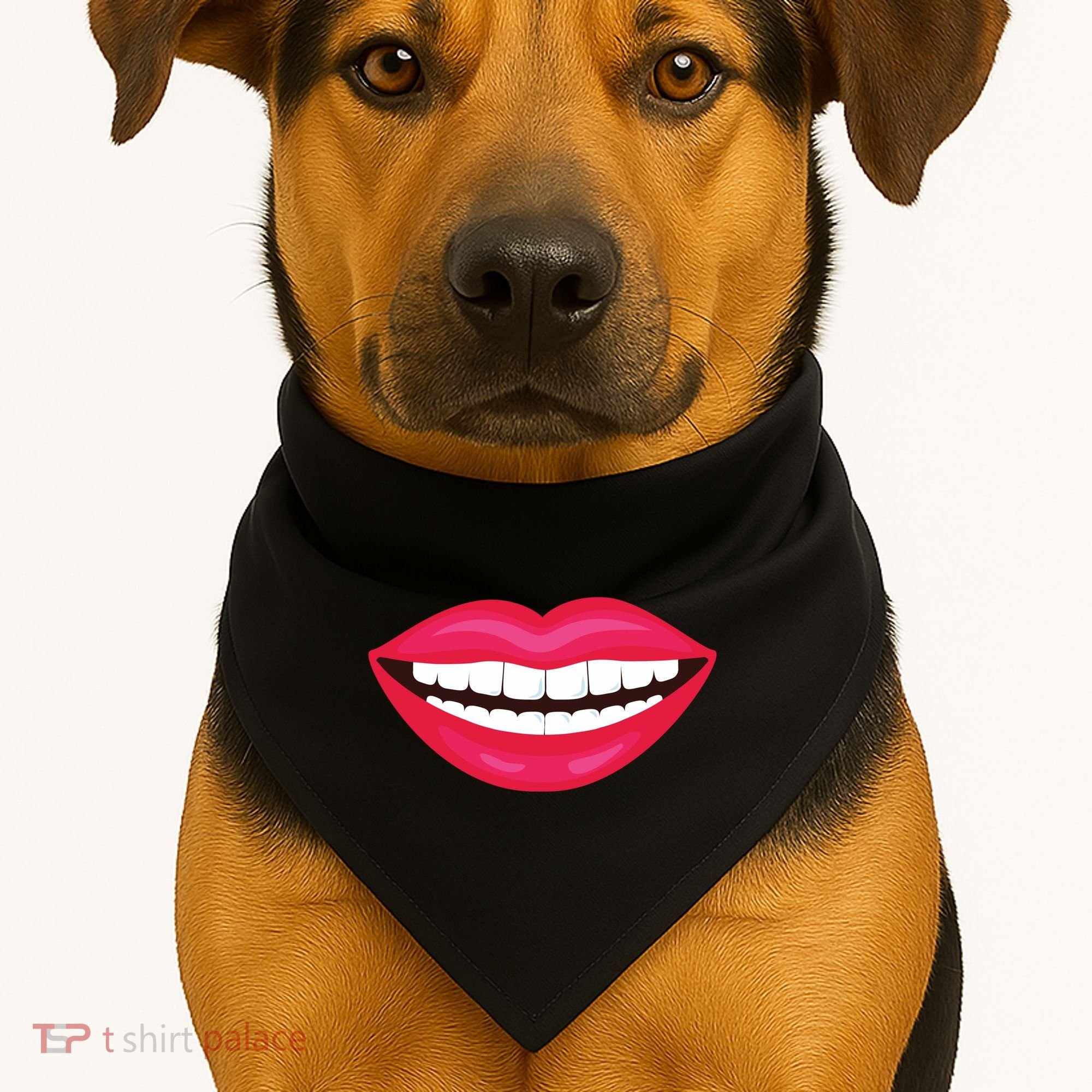 Funny Smile Lips USA-Made Doggie Bandana