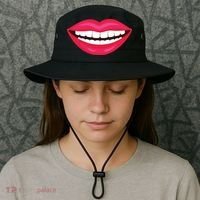 Funny Smile Lips Bucket Hat thumb 3