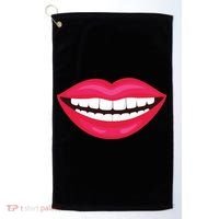 Funny Smile Lips Golf Towel thumb 0