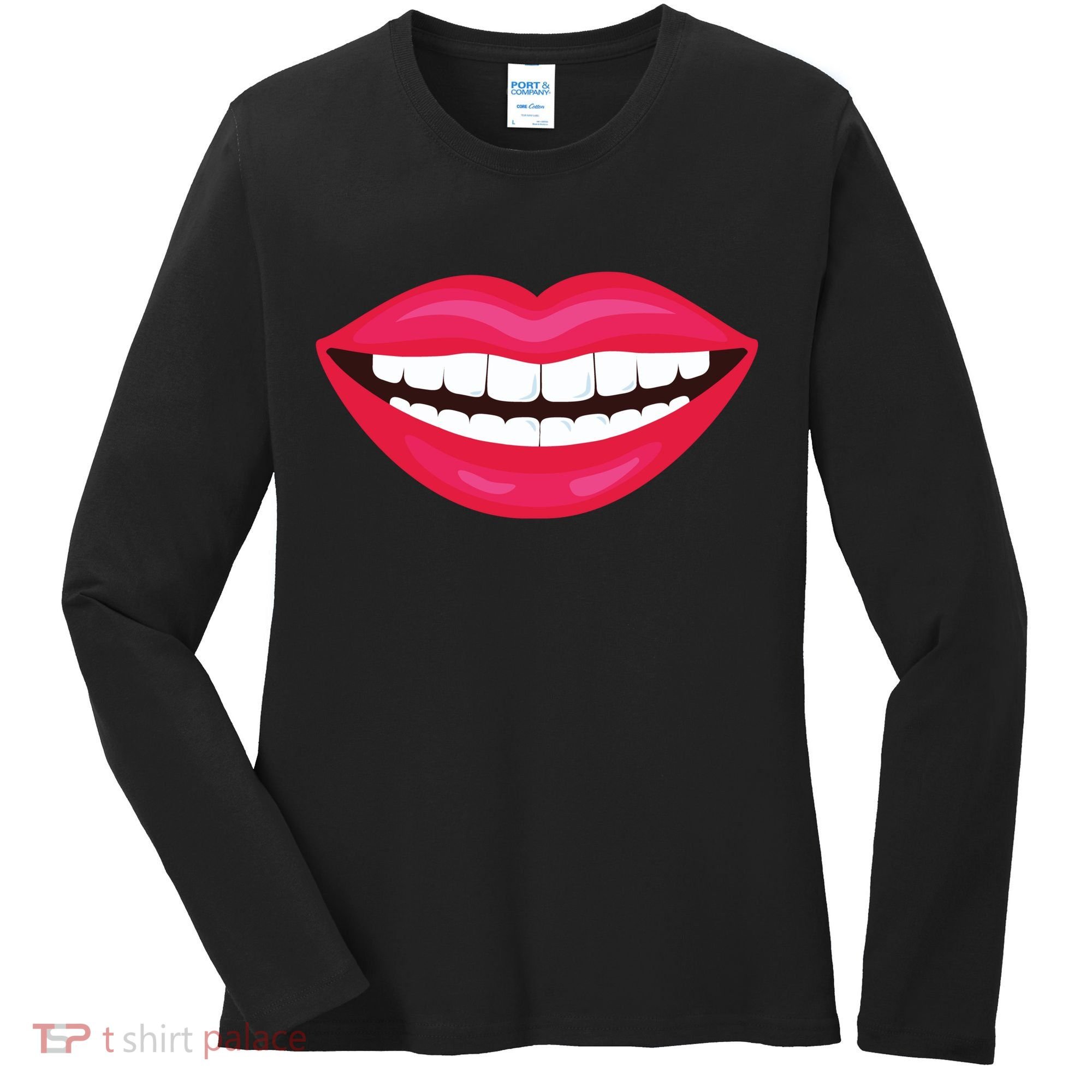 Funny Smile Lips Women's Long Sleeve Shirt