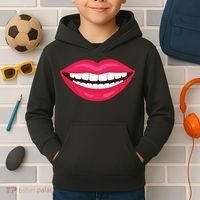 Funny Smile Lips Kids Hoodie thumb 2