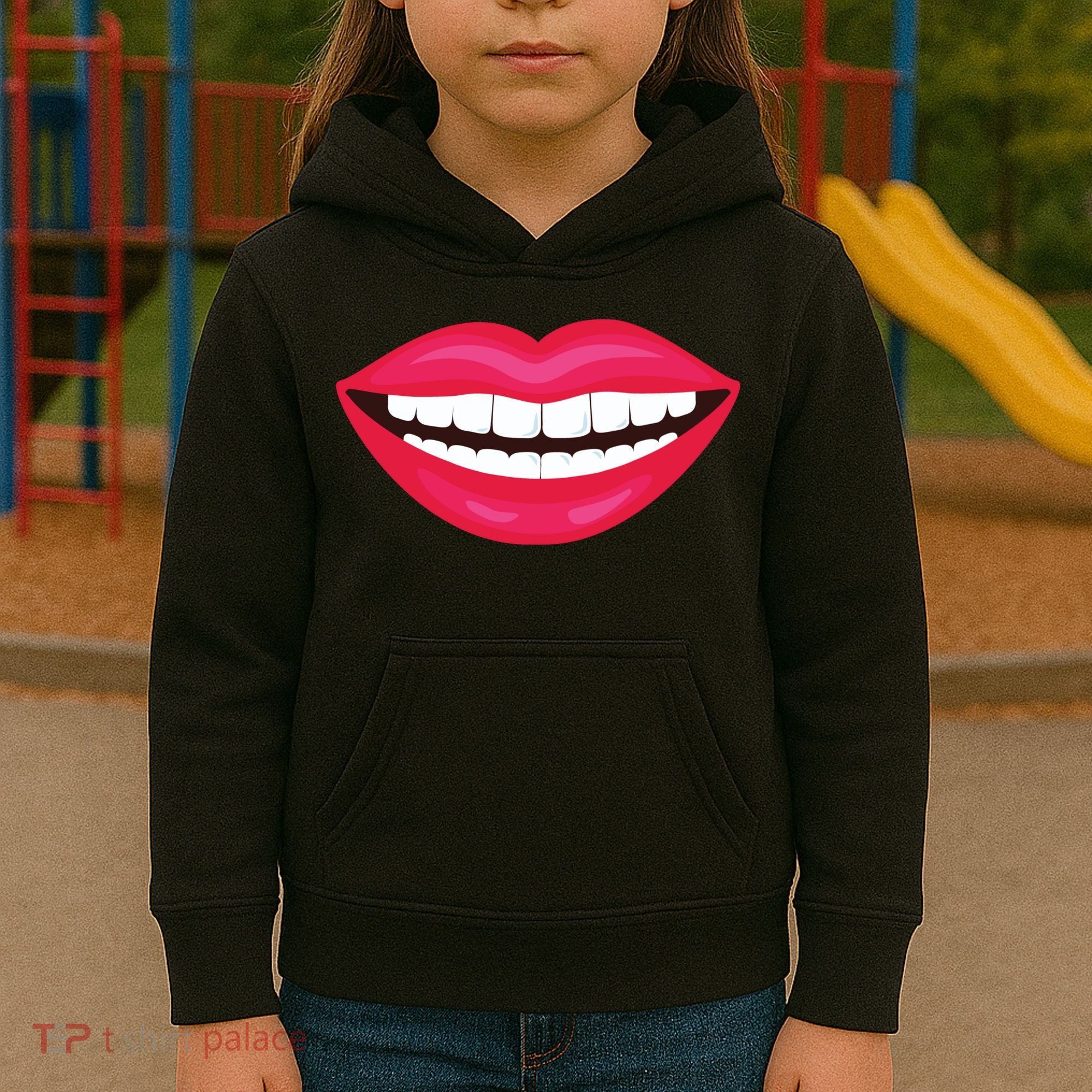 Funny Smile Lips Kids Hoodie