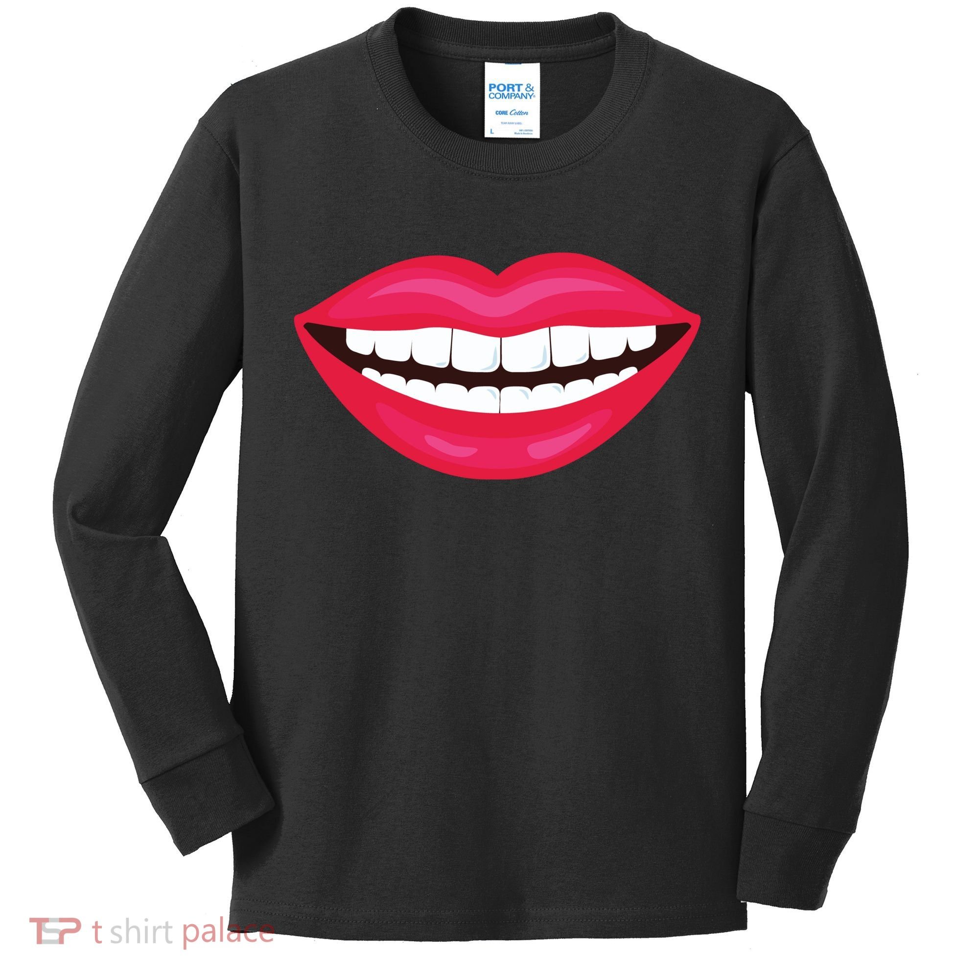 Funny Smile Lips Kids Long Sleeve Shirt