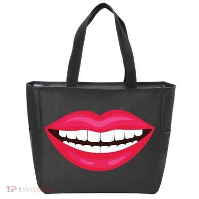 Funny Smile Lips Tote Bag