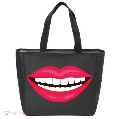 Funny Smile Lips Tote Bag