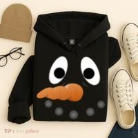 Funny Snowman Face Hoodie thumb 4